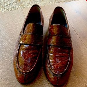 SusanBennis/WarrenEdwards brown alligator shoes. Hand made in Italy